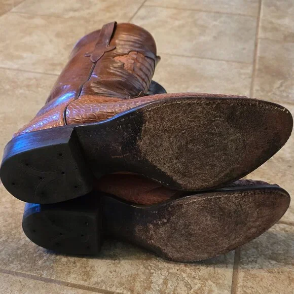 Lucchese Boots Alligator Patterned Western 10.5 - Picture 5 of 6